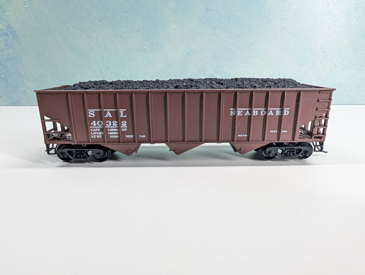 USED Stewart Hobbies HO Scale Hopper w/ Coal Load Seaboard SAL #40322