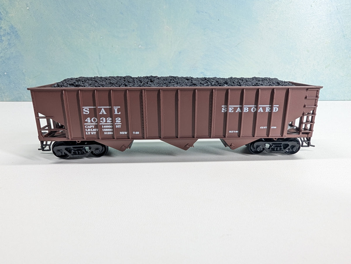 USED Stewart Hobbies HO Scale Hopper w/ Coal Load Seaboard SAL #40322