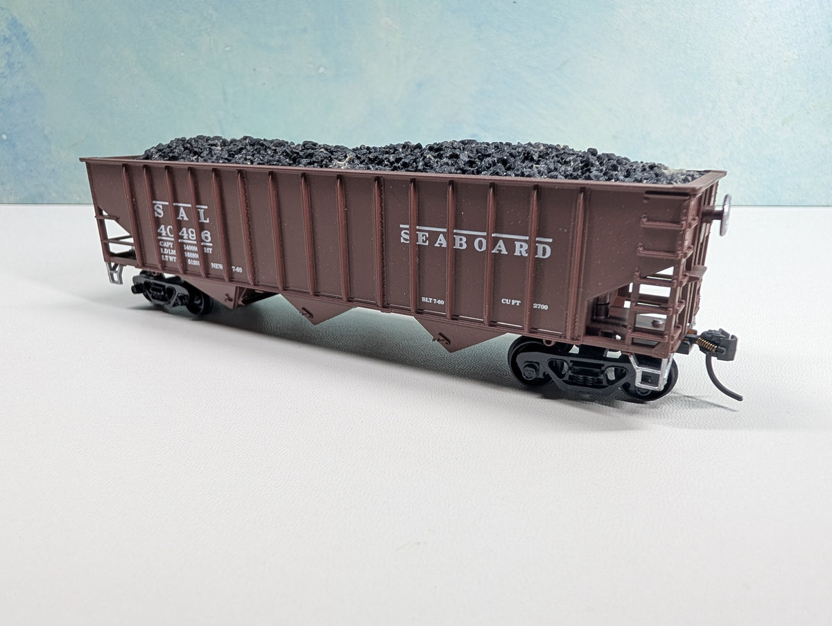 USED Stewart Hobbies HO Scale Hopper w/ Coal Load Seaboard SAL #40496