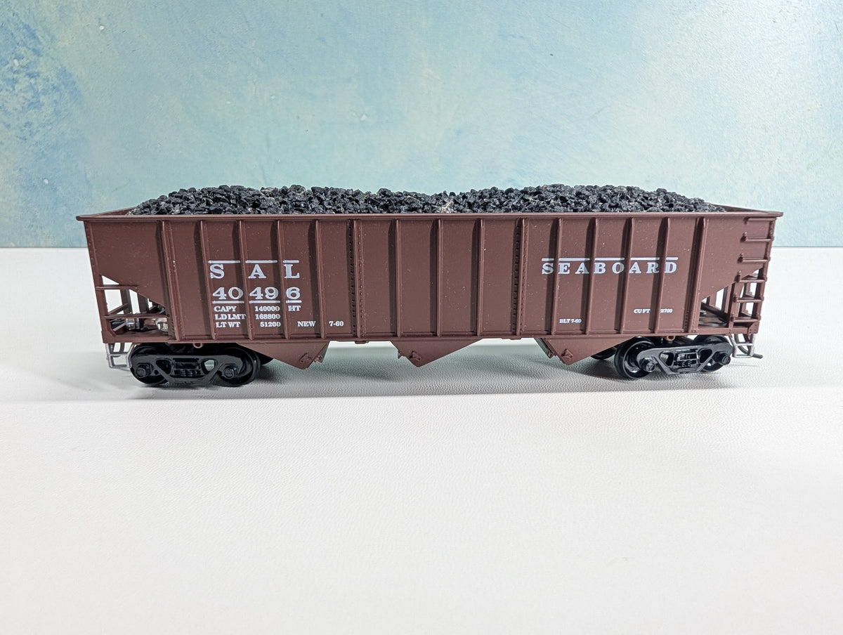 USED Stewart Hobbies HO Scale Hopper w/ Coal Load Seaboard SAL #40496