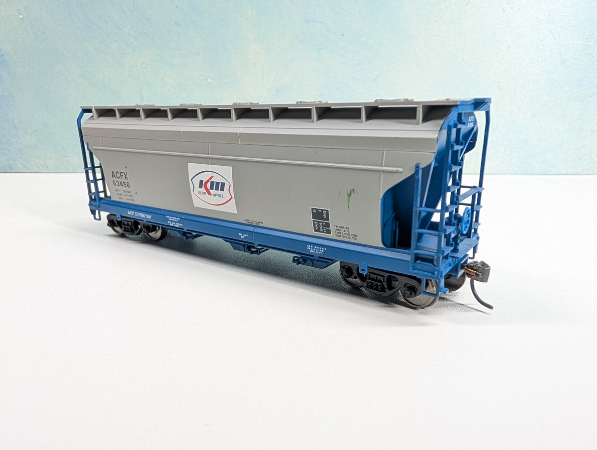 USED Atlas HO Scale ACF 3560 Covered Hopper Kerr-Mcgee ACFX #63456 Metal Wheels