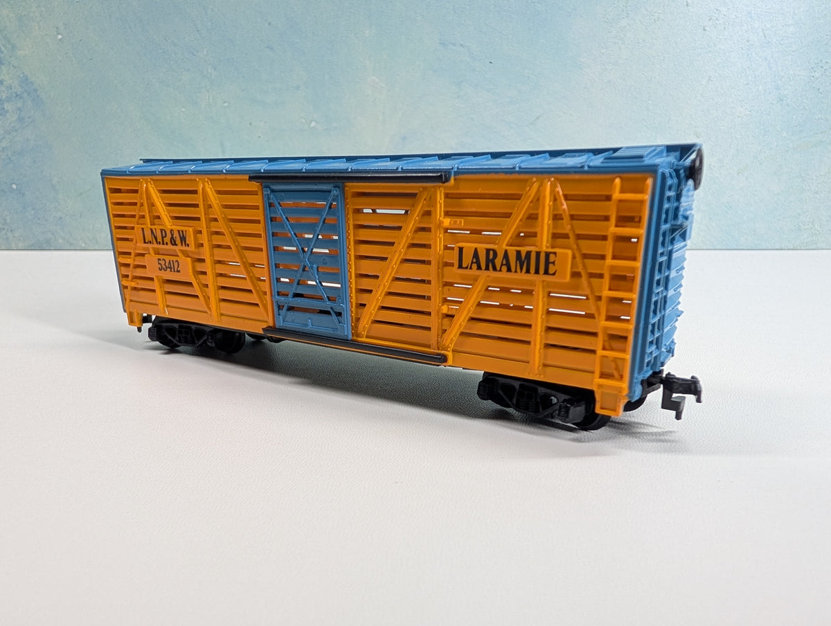 USED Tyco HO Scale Cattle Stock Car Laramie LNP&W #53412