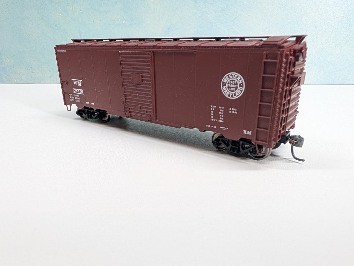 USED HO Scale 40' Box Car Western Maryland WM #28276 Metal Wheels
