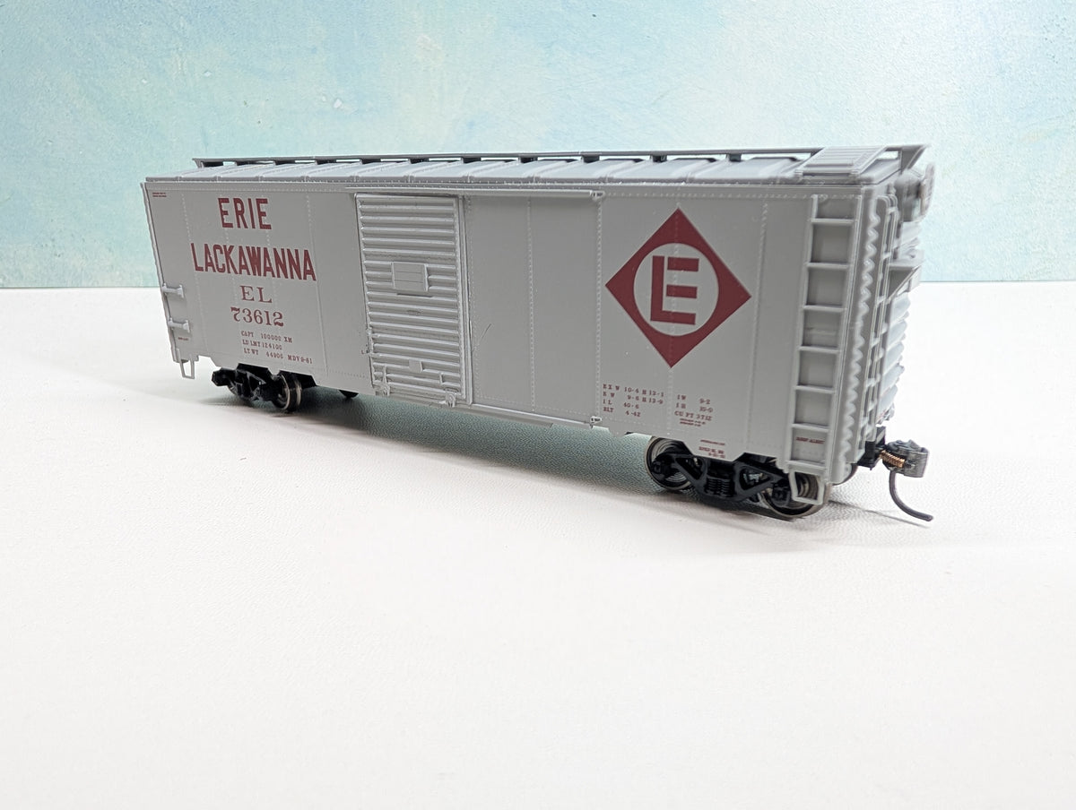 USED HO Scale 40' Box Car Erie Lackawanna EL #73612 Metal Wheels