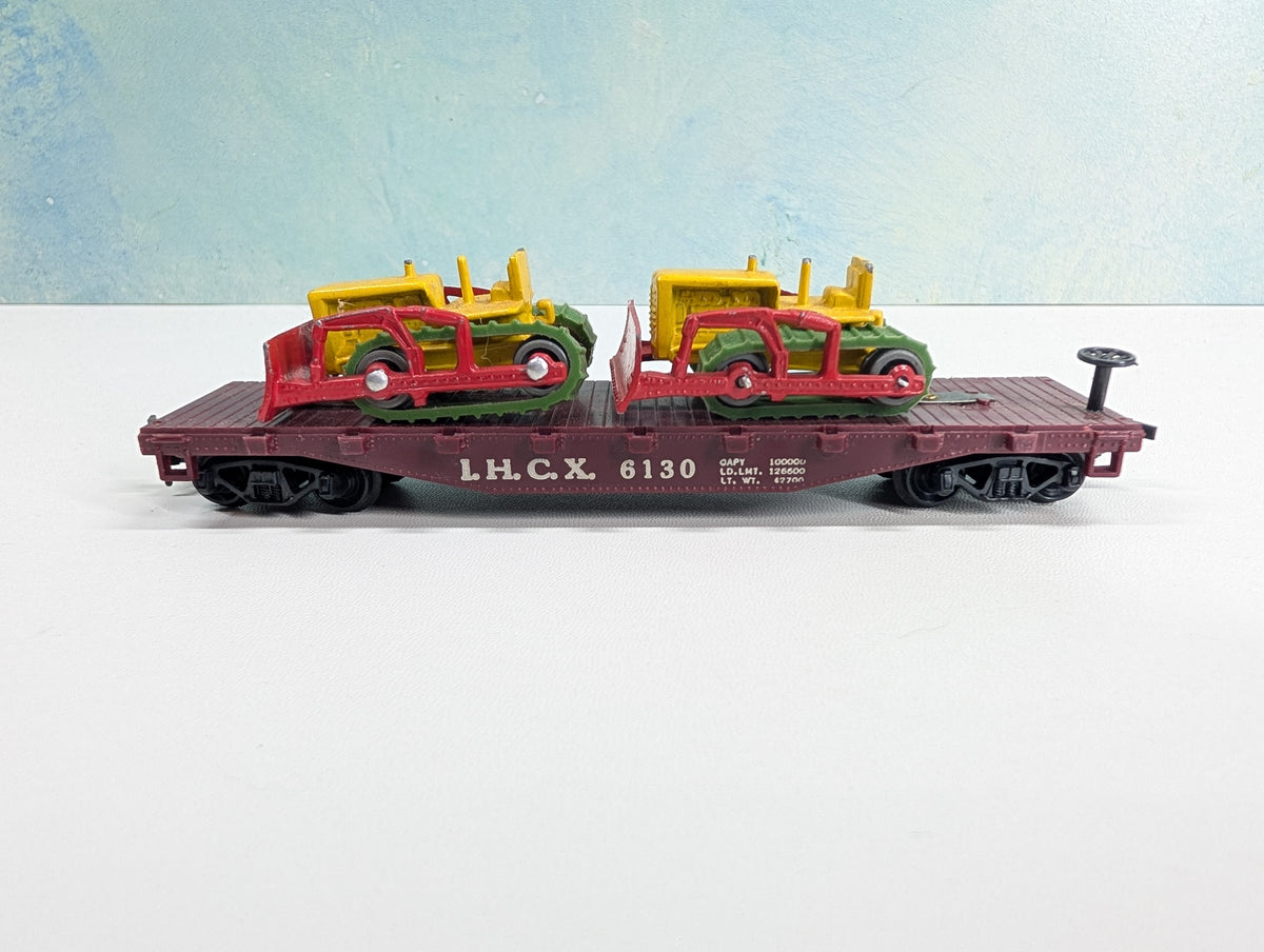 USED Marx HO Scale Flat Car w/ Dozer Load IHCX #6130