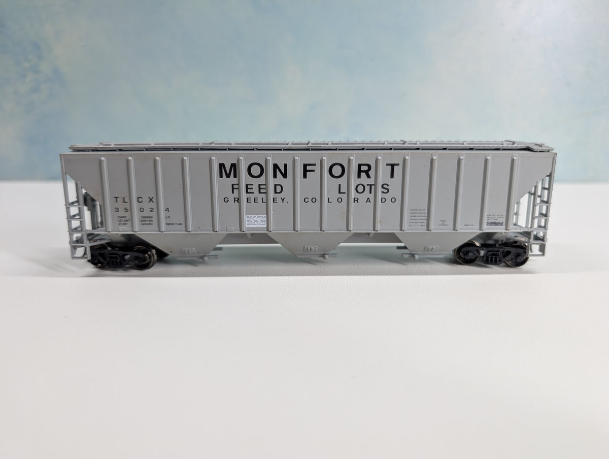 USED Athearn HO Scale Covered Hopper Monfort Feed Lots TLCX #35024 Metal Wheels