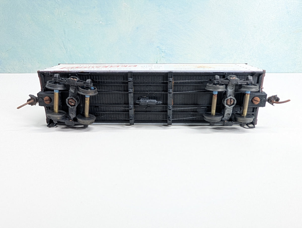 USED Roundhouse HO Scale Wood Beer Reefer Budweiser STLR&CO #3600 Metal Wheels