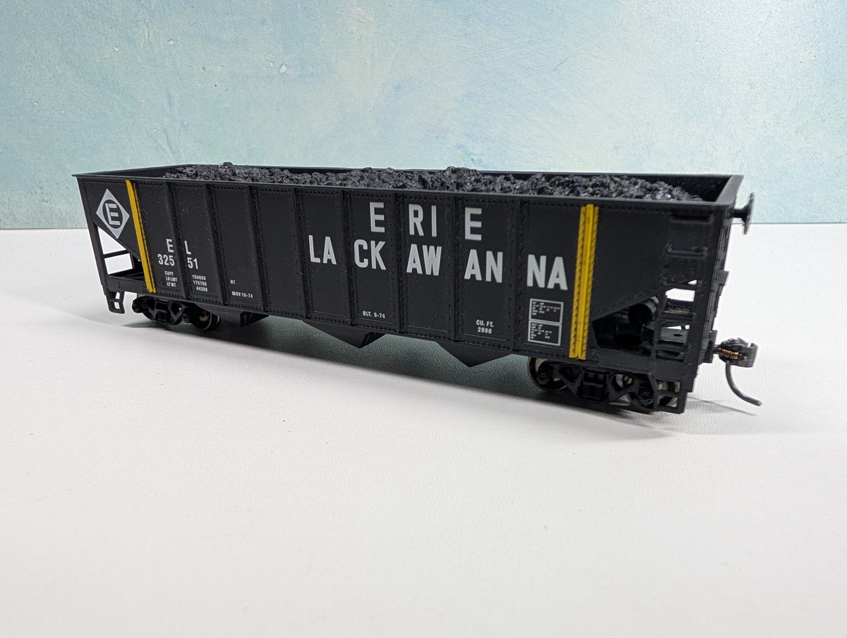 USED HO Scale Hopper w/ Coal Load Erie Lackawanna EL #32551 Metal Wheels