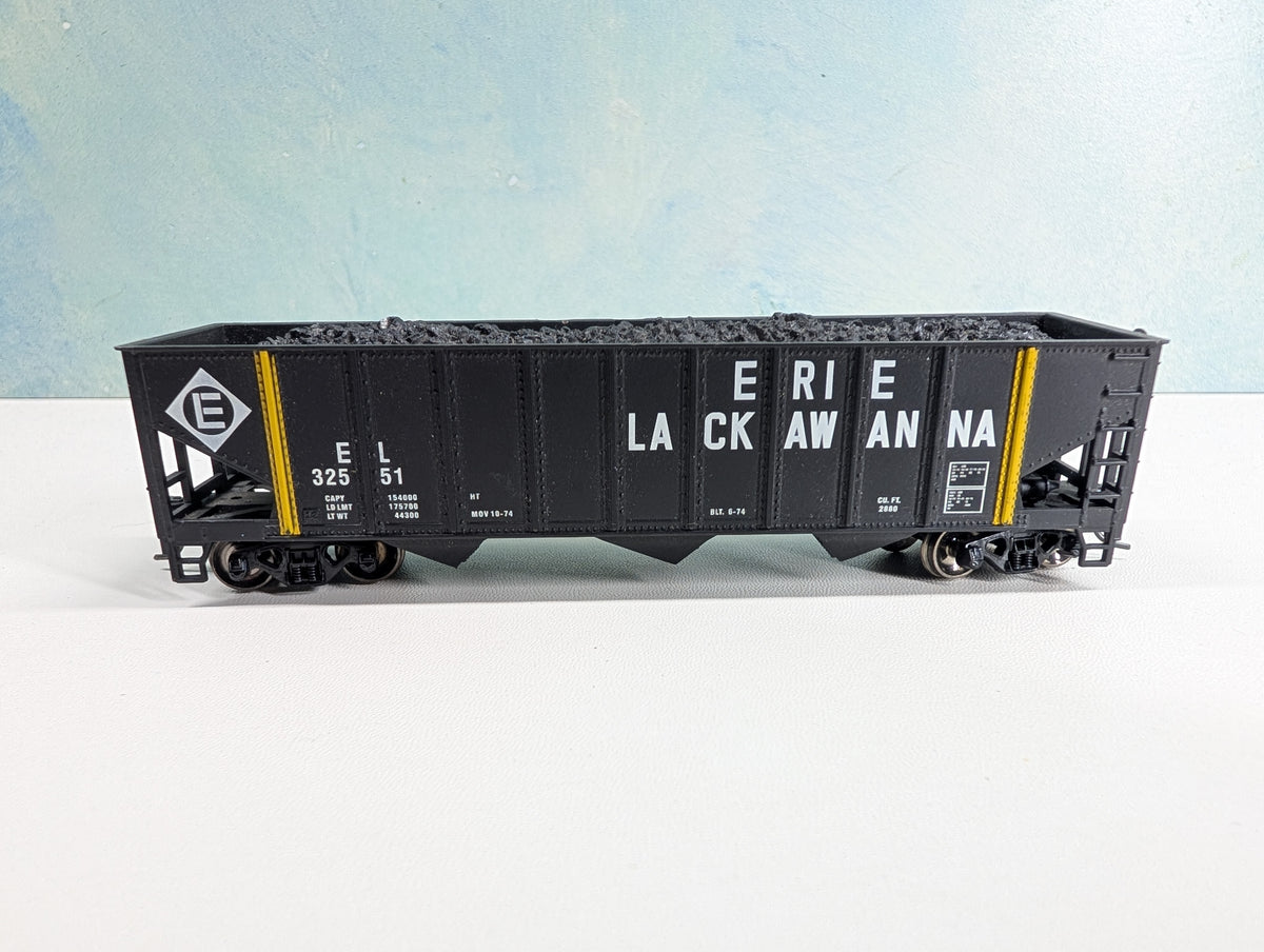 USED HO Scale Hopper w/ Coal Load Erie Lackawanna EL #32551 Metal Wheels
