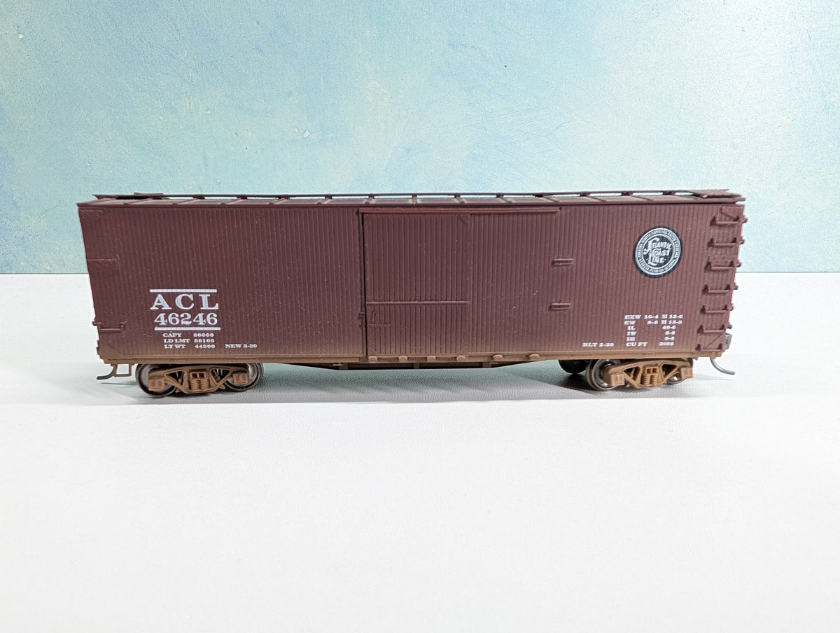 USED HO Scale 40' Wooden Box Car Atlantic Coast Line ACL #46246 Weathered, Metal Wheels