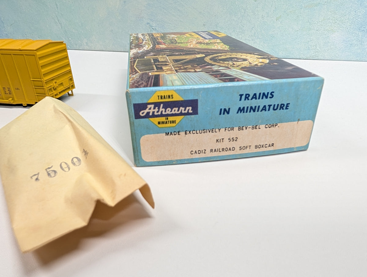 USED Athearn HO Scale 50' Box Car Cadiz CAD #1039 Bev-Bel KIT