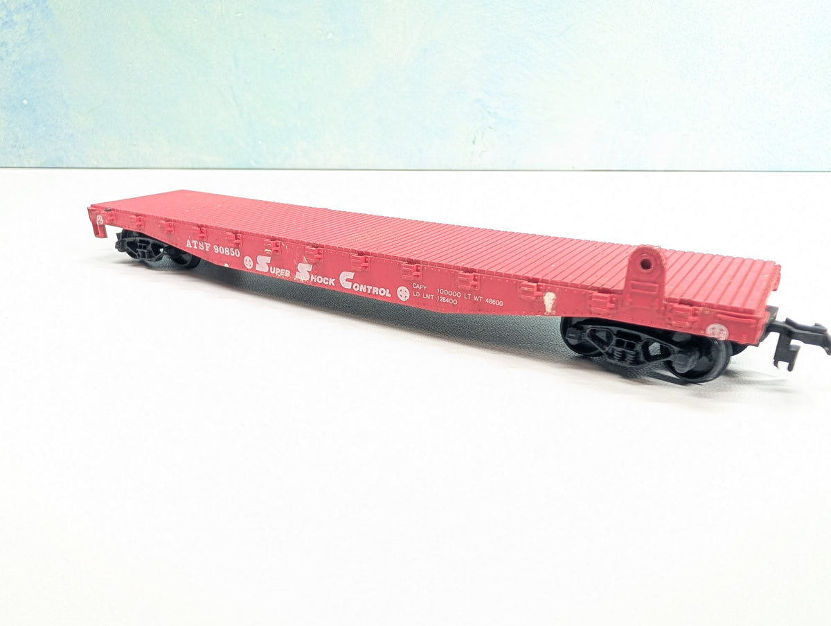 USED AHM HO Scale 50' Flat Car Santa Fe ATSF #90850