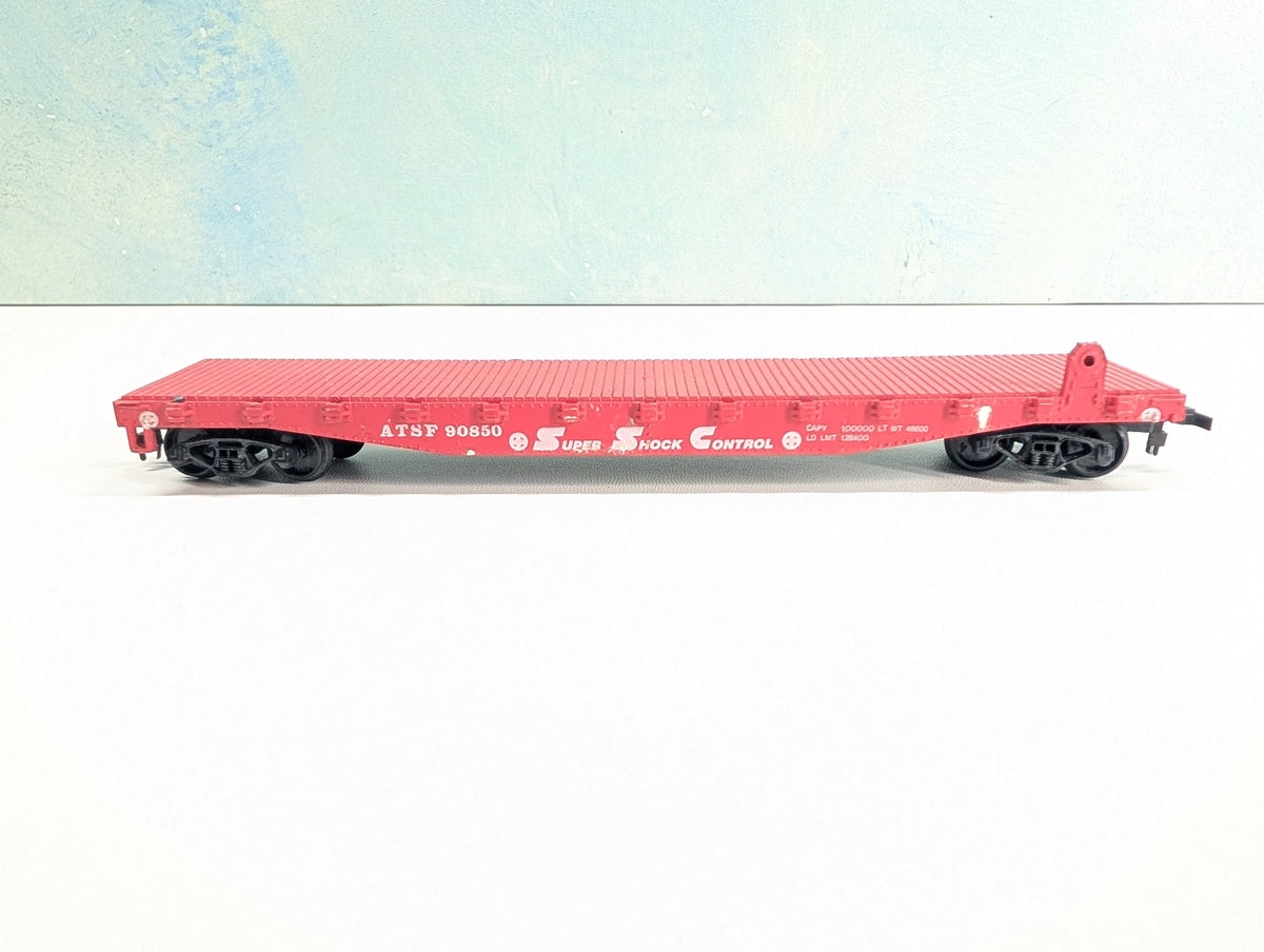 USED AHM HO Scale 50' Flat Car Santa Fe ATSF #90850