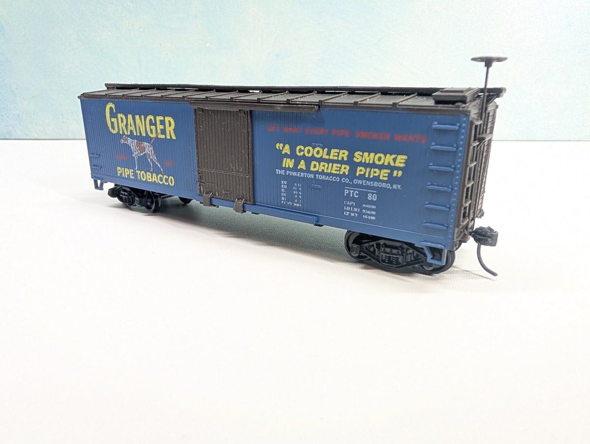 USED TRAIN MINIATURE HO Scale 40' Wood Box Car, Tobacco Series Granger Tobacco PTC #80