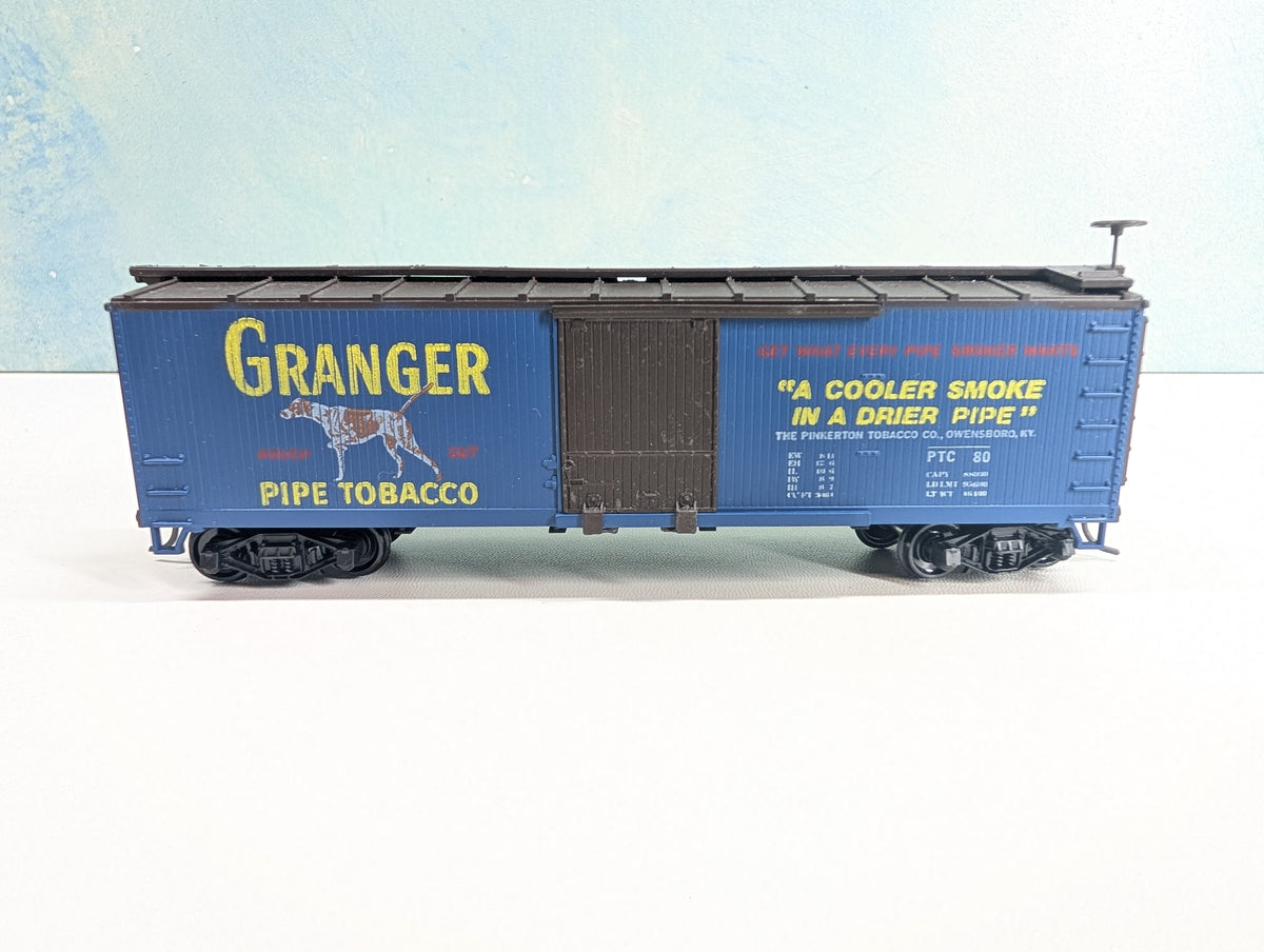 USED TRAIN MINIATURE HO Scale 40' Wood Box Car, Tobacco Series Granger Tobacco PTC #80