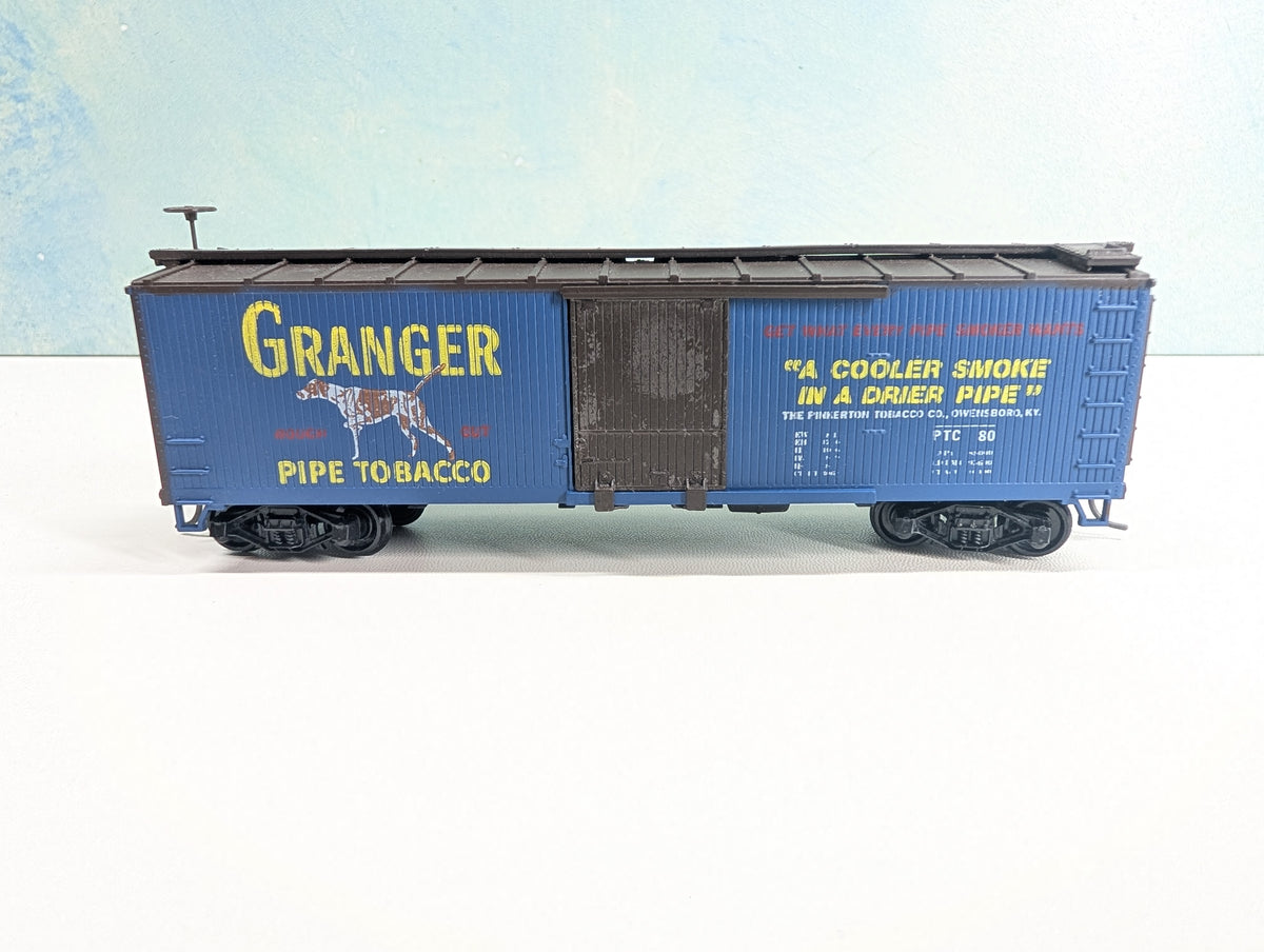 USED TRAIN MINIATURE HO Scale 40' Wood Box Car, Tobacco Series Granger Tobacco PTC #80