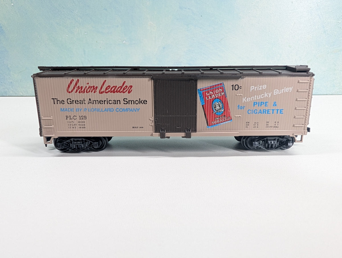 USED TRAIN MINIATURE HO Scale 40' Wood Box Car, Tobacco Series Union Leader PLC #129