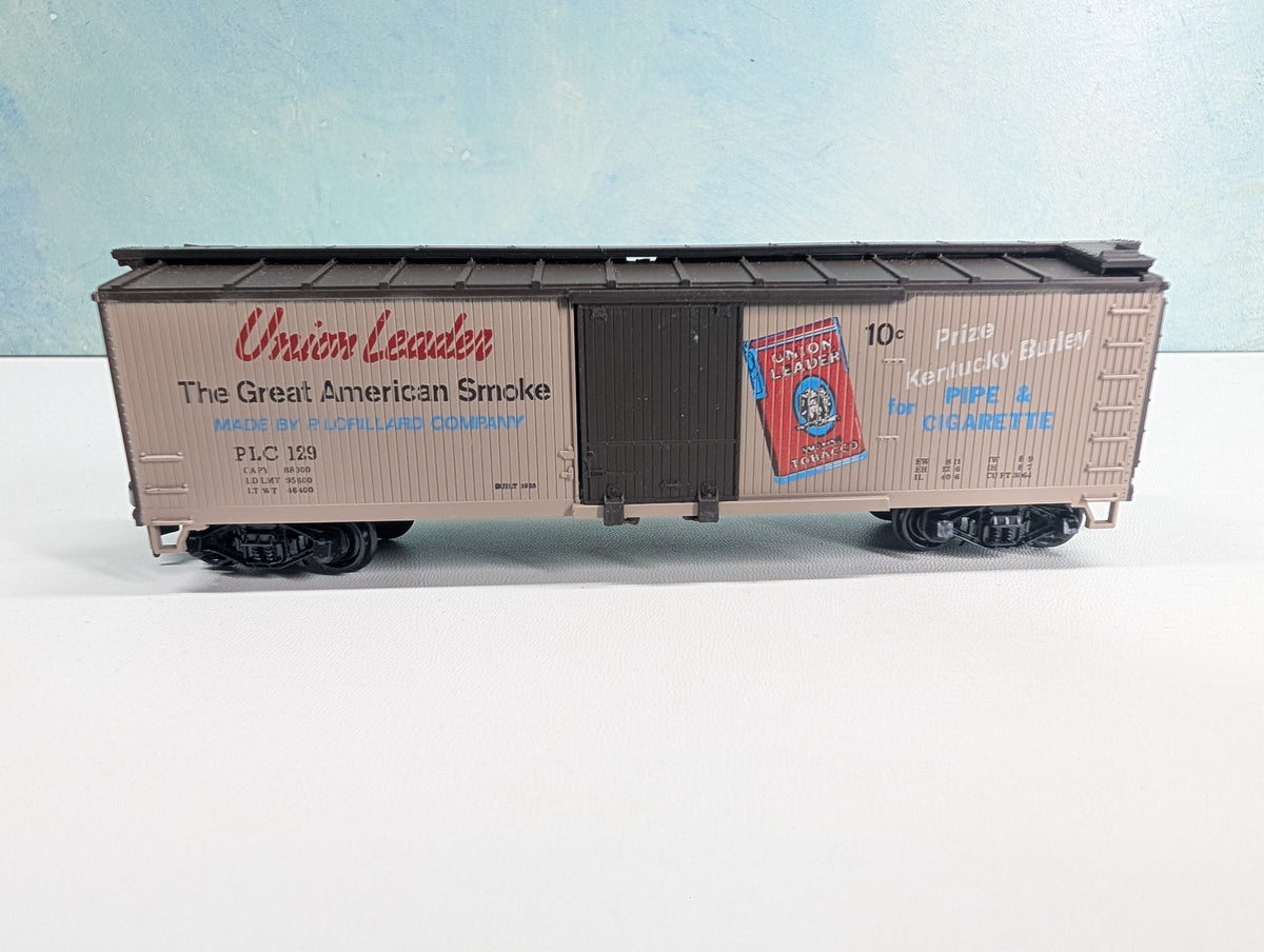 USED TRAIN MINIATURE HO Scale 40' Wood Box Car, Tobacco Series Union Leader PLC #129
