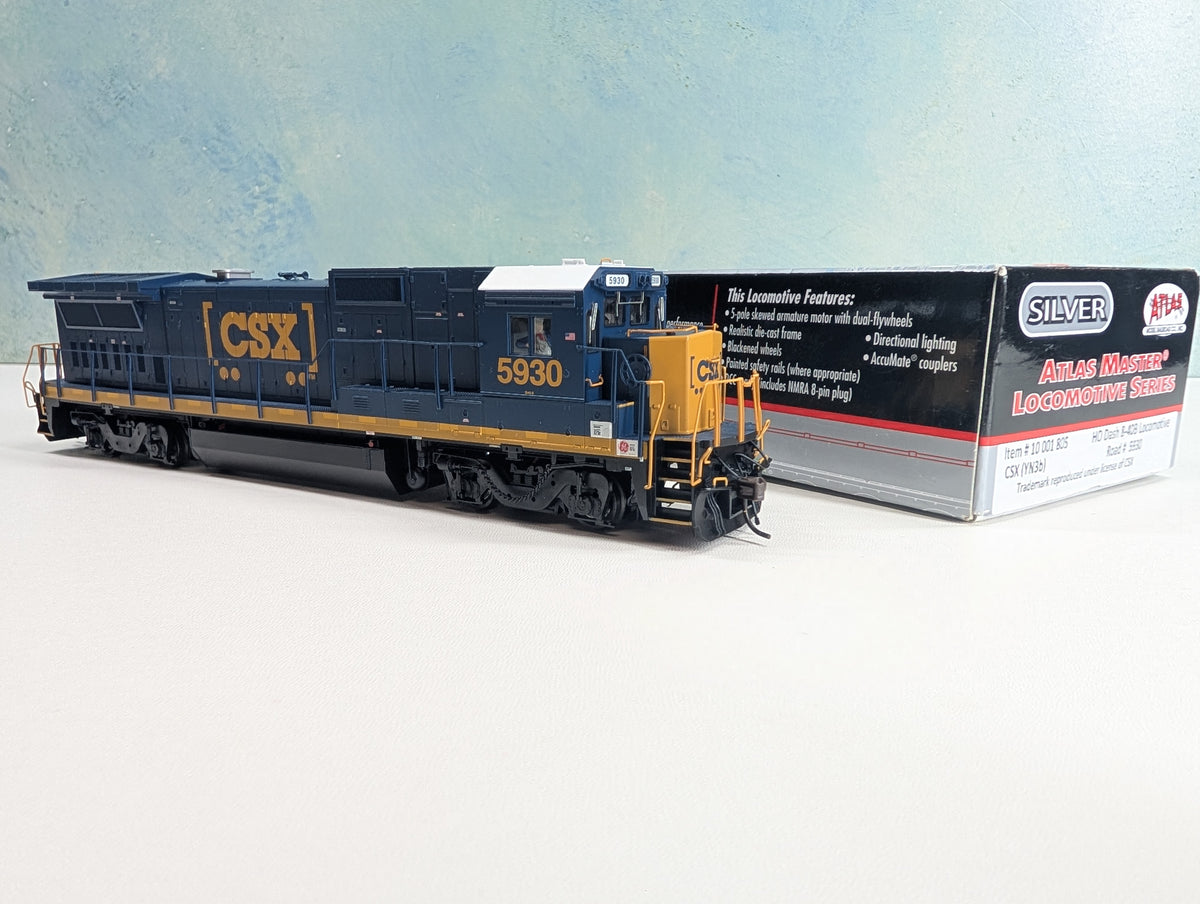Atlas Master 10001805 HO Scale Dash 8-40B Diesel Locomotive YN3b CSX #5930 Runs Great Silver DCC Ready