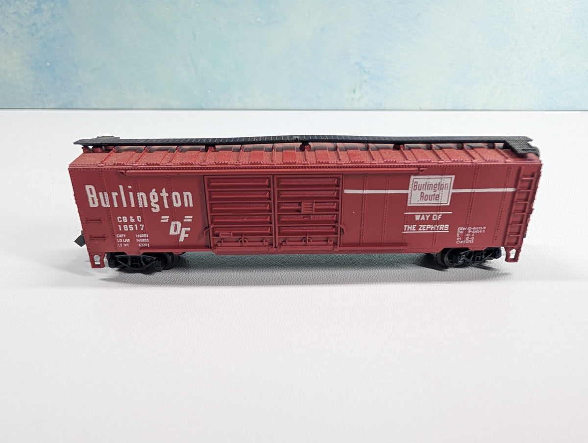 USED Postage Stamp Trains Aurora N Scale Box Car Burlington CB&Q #19517