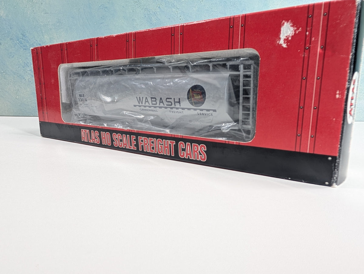 Atlas 21551 HO Scale ACF 6 Bay Cylindrical Hopper Wabash WAB #33014 Metal Wheels