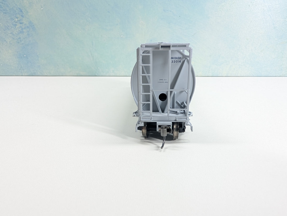 Atlas 21551 HO Scale ACF 6 Bay Cylindrical Hopper Wabash WAB #33014 Metal Wheels