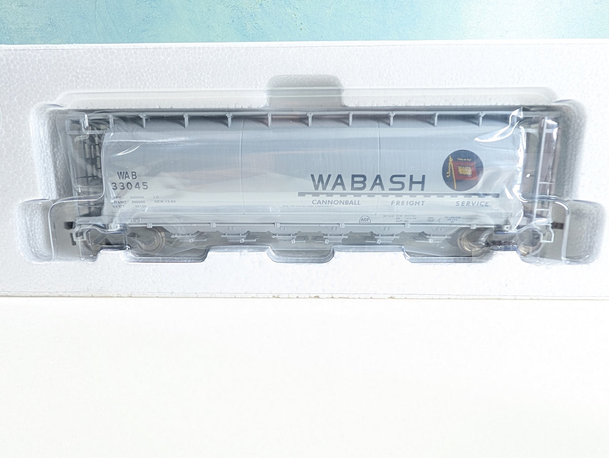 Atlas 21610 HO Scale ACF 6 Bay Cylindrical Hopper Wabash WAB #33045 Metal Wheels