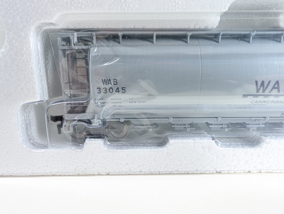 Atlas 21610 HO Scale ACF 6 Bay Cylindrical Hopper Wabash WAB #33045 Metal Wheels