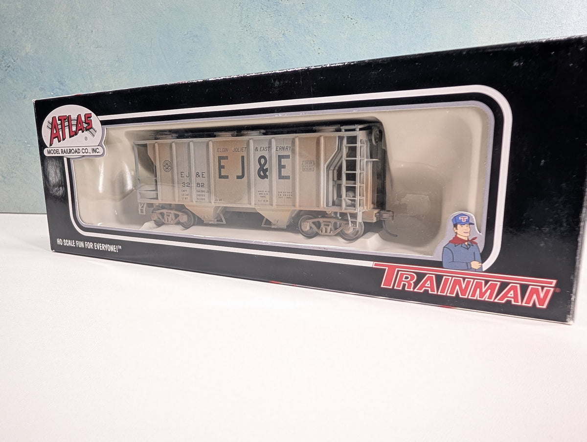 Atlas 17202 HO Scale PS-2 Covered Hopper Elgin Joliet & Eastern EJ&E #3282 Weathered, Metal Wheels