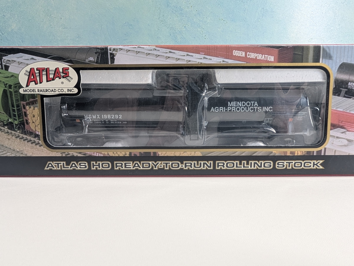 Atlas #1628-2 HO Scale 23.5k Gal Tank Car Mendota Agri-Products MGMX #198292 Metal Wheels