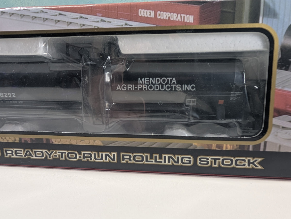 Atlas #1628-2 HO Scale 23.5k Gal Tank Car Mendota Agri-Products MGMX #198292 Metal Wheels