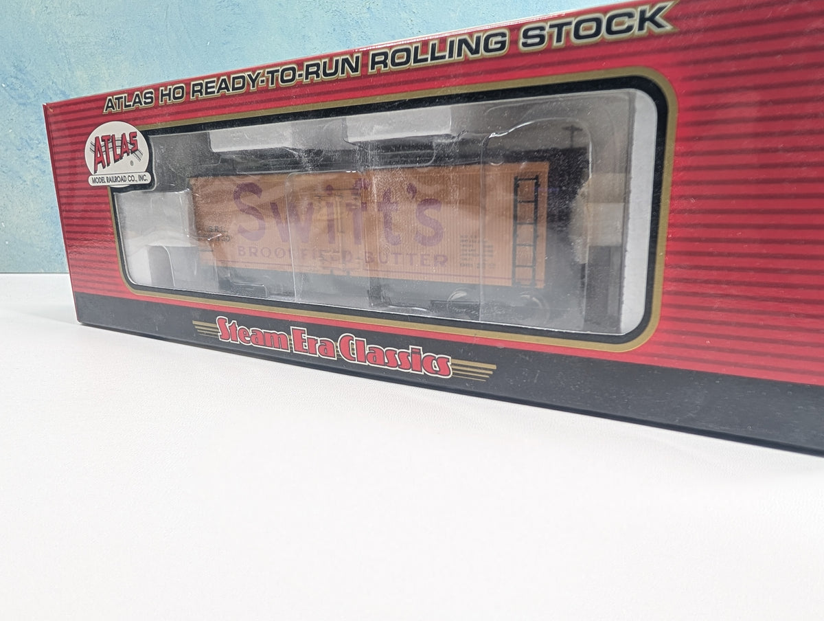 Atlas #6127-1 HO Scale 36' Wood Reefer Swift's Brookfield Butter SRL #2430 Metal Wheels
