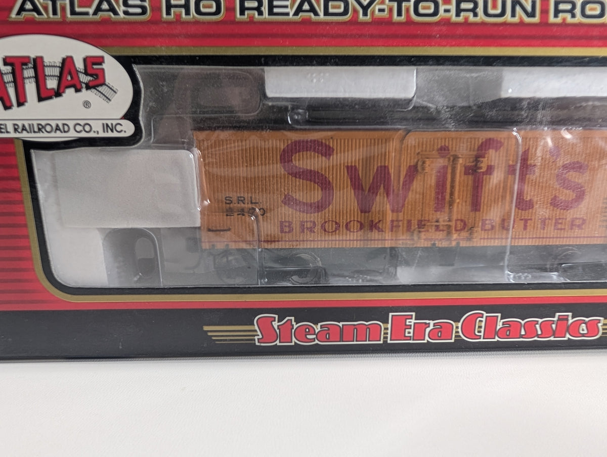 Atlas #6127-1 HO Scale 36' Wood Reefer Swift's Brookfield Butter SRL #2430 Metal Wheels