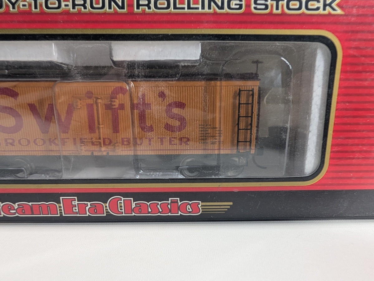 Atlas #6127-1 HO Scale 36' Wood Reefer Swift's Brookfield Butter SRL #2430 Metal Wheels