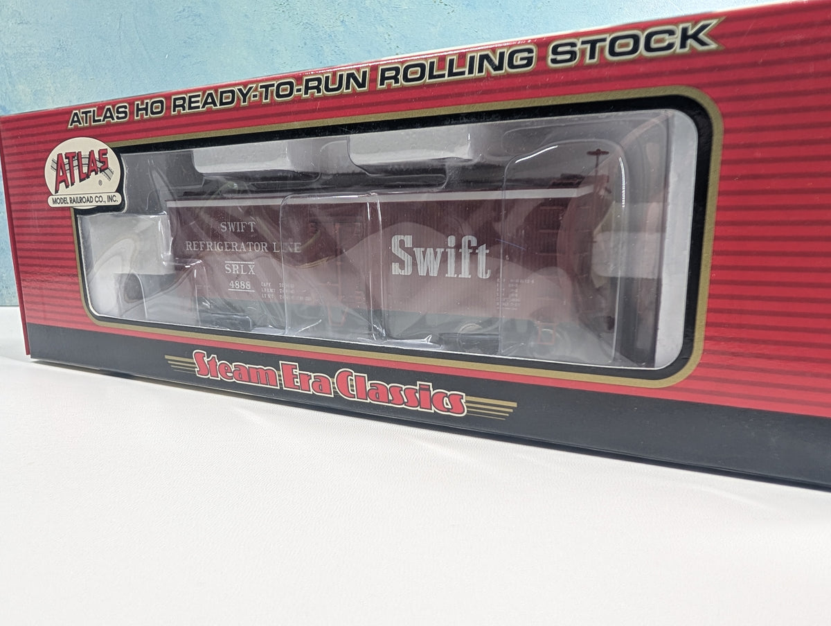 Atlas #6106-5 HO Scale 36' Wood Reefer Swift Refrigerator Line SRLX #4888 Metal Wheels