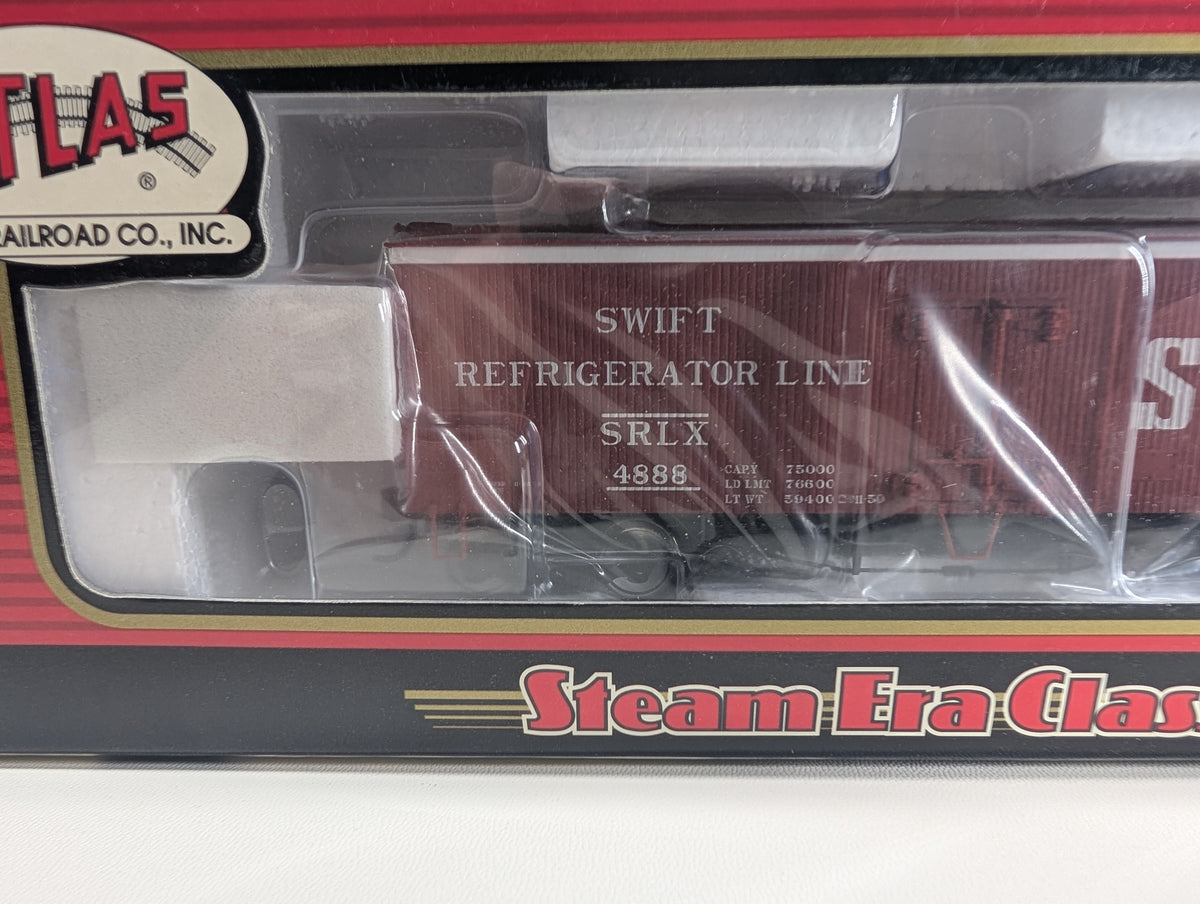 Atlas #6106-5 HO Scale 36' Wood Reefer Swift Refrigerator Line SRLX #4888 Metal Wheels