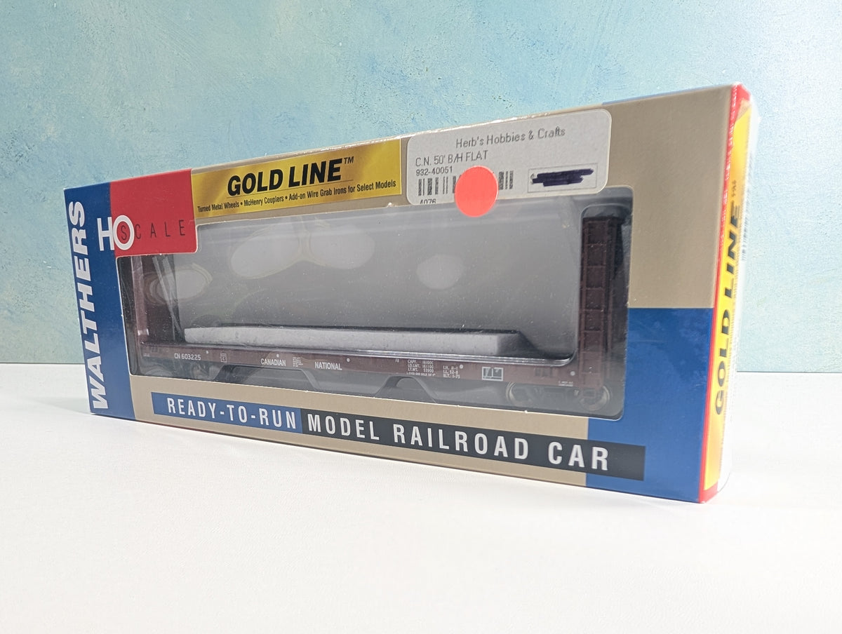 Walthers 932-40051 HO Scale 50' Bulkhead Flat Car Canadian National CN #603225 Metal Wheels