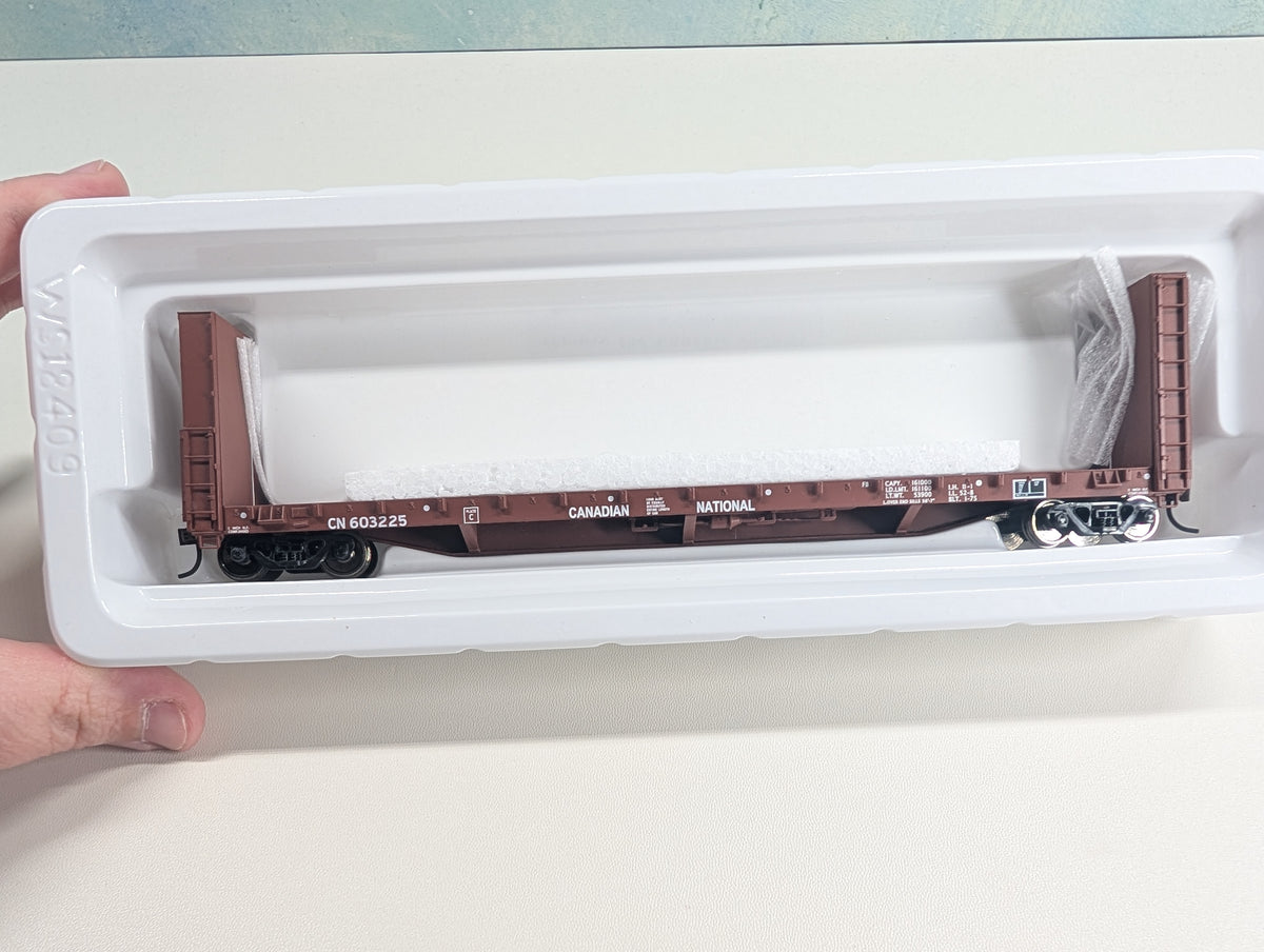 Walthers 932-40051 HO Scale 50' Bulkhead Flat Car Canadian National CN #603225 Metal Wheels