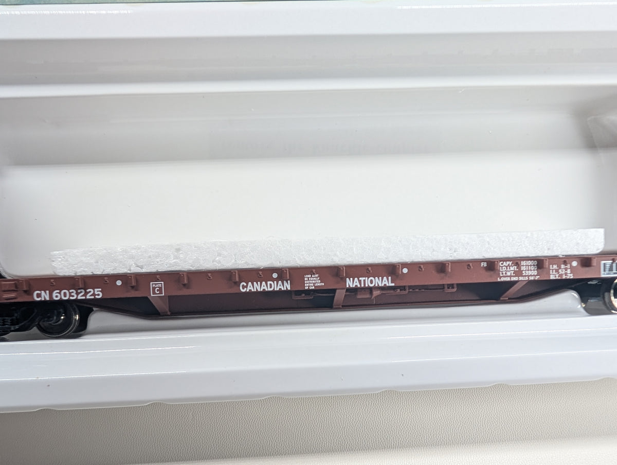 Walthers 932-40051 HO Scale 50' Bulkhead Flat Car Canadian National CN #603225 Metal Wheels