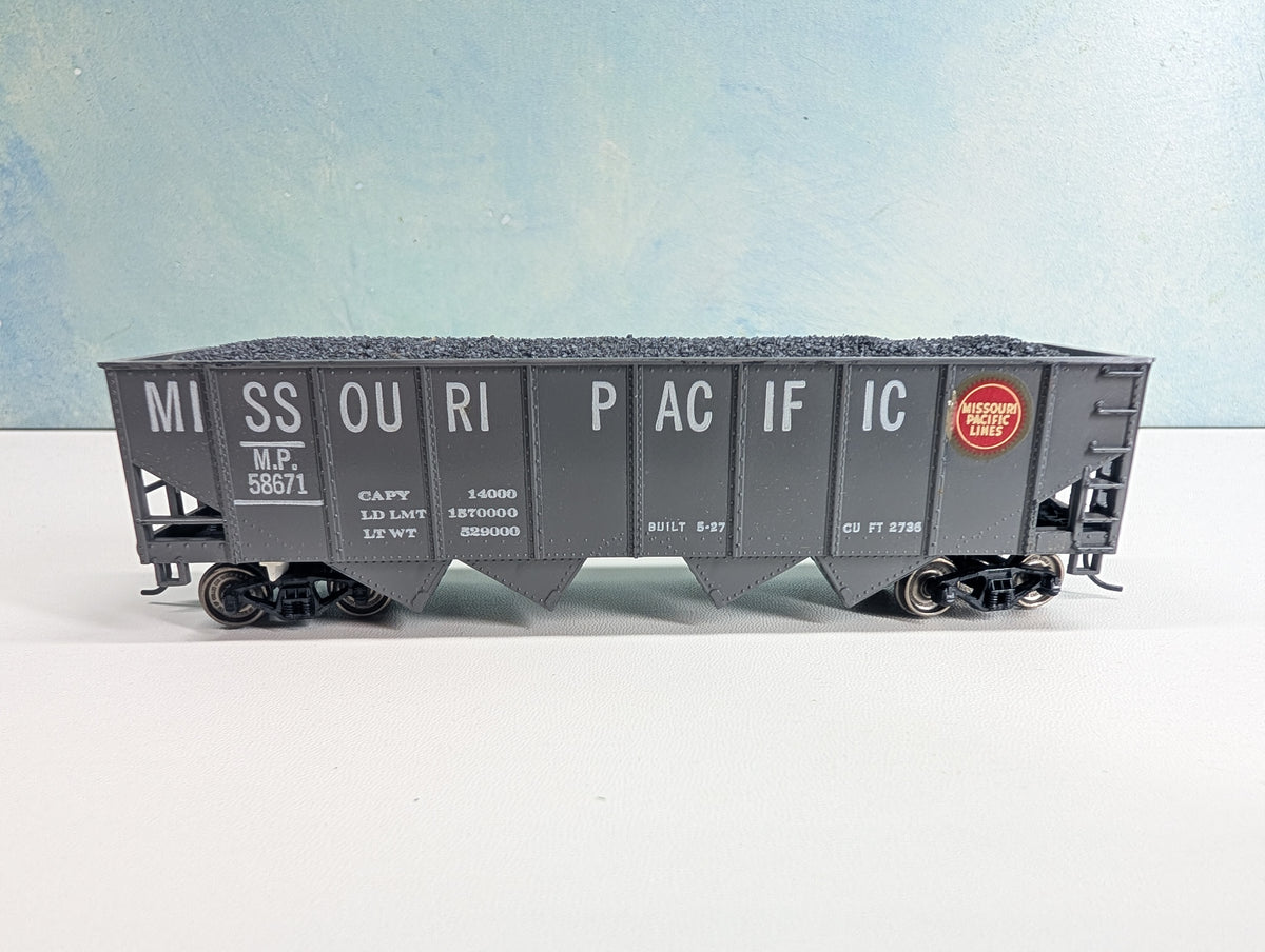 USED HO Scale Quad Hopper w/ Coal Load Missouri Pacific MP #58671 Metal Wheels