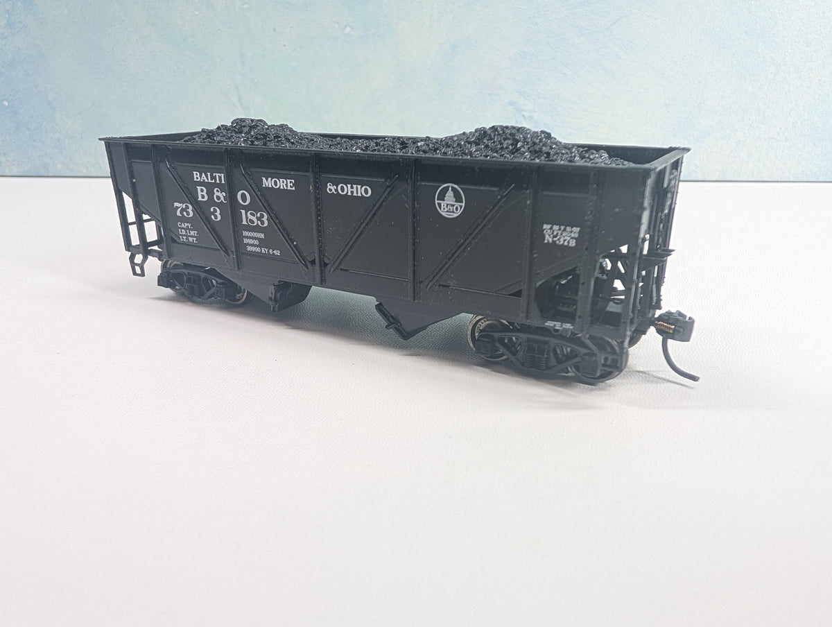 USED Life-Like HO Scale 50T War Emergency Hopper w/ Load Baltimore and Ohio B&O #733183 Metal Wheels, Proto2000