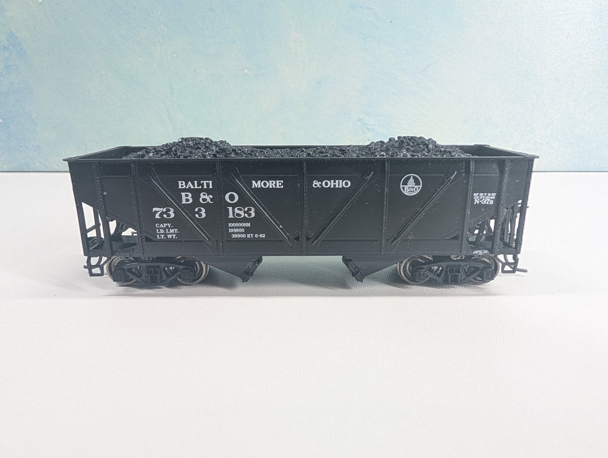 USED Life-Like HO Scale 50T War Emergency Hopper w/ Load Baltimore and Ohio B&O #733183 Metal Wheels, Proto2000
