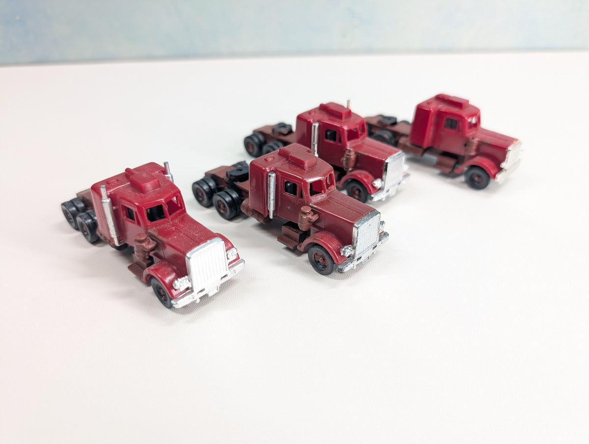 USED HO Scale Red Trailer Cabs (4 pcs)