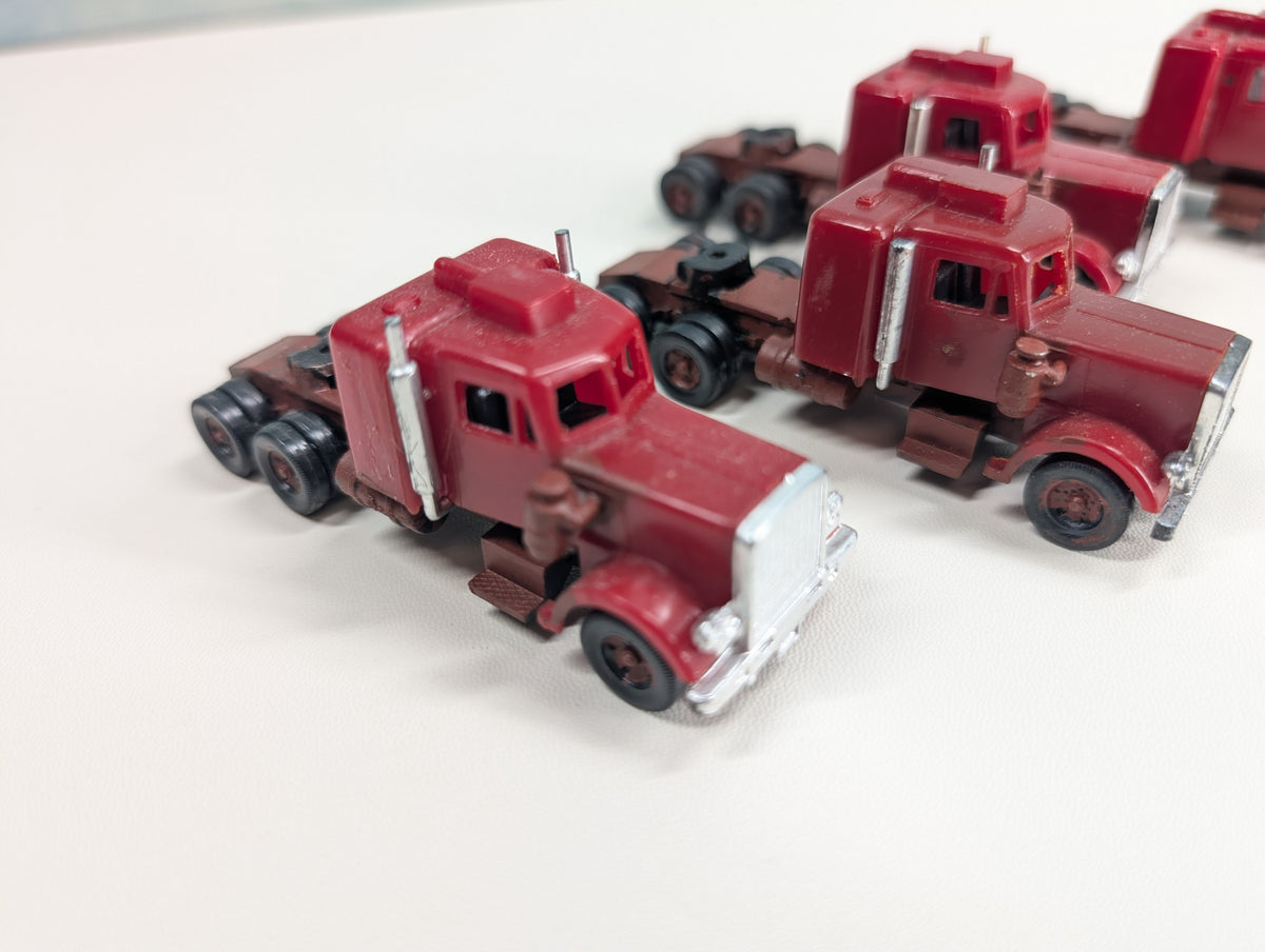 USED HO Scale Red Trailer Cabs (4 pcs)
