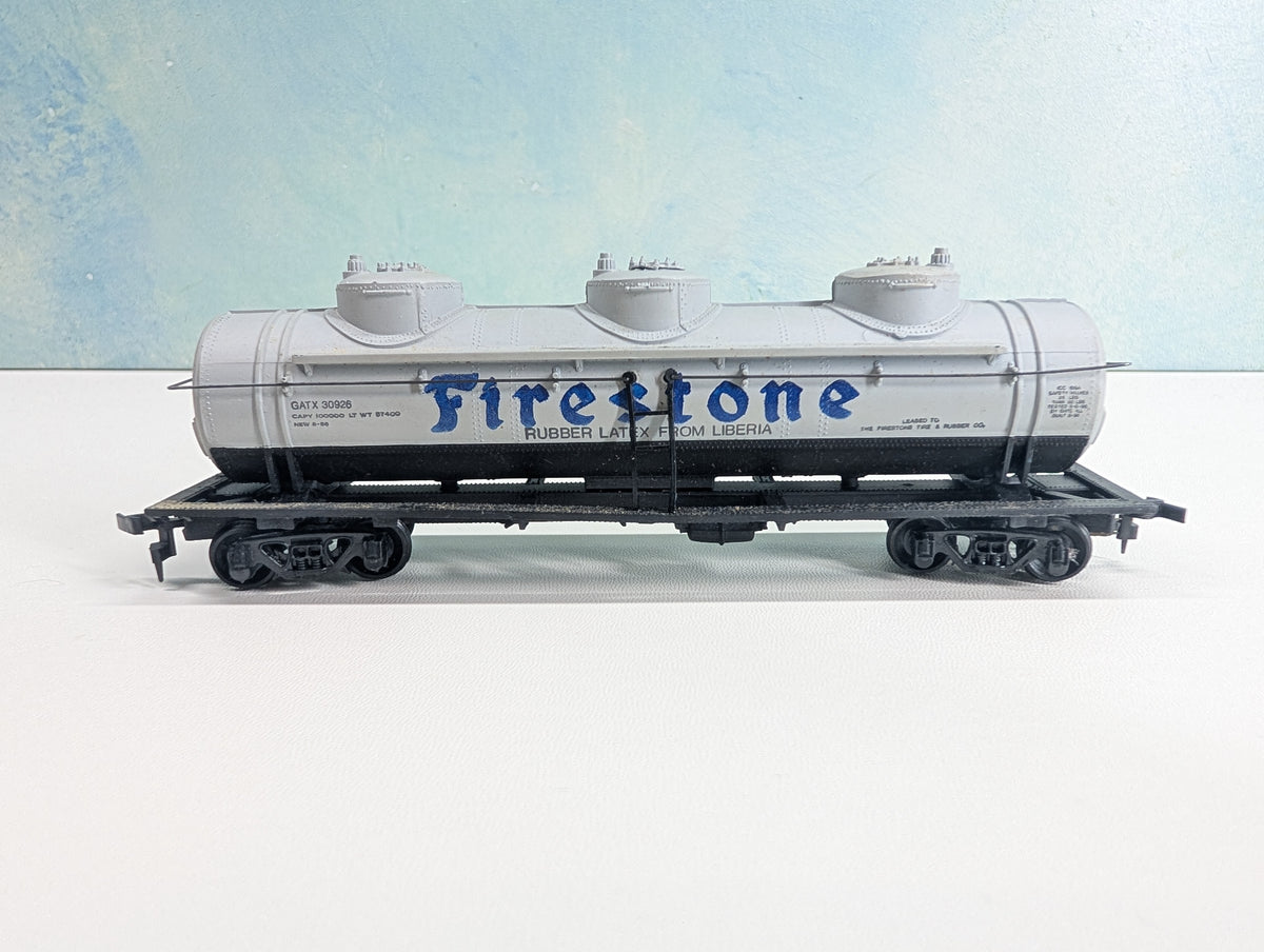 USED Bachmann HO Scale Triple Dome Tank Car Firestone GATX #30926