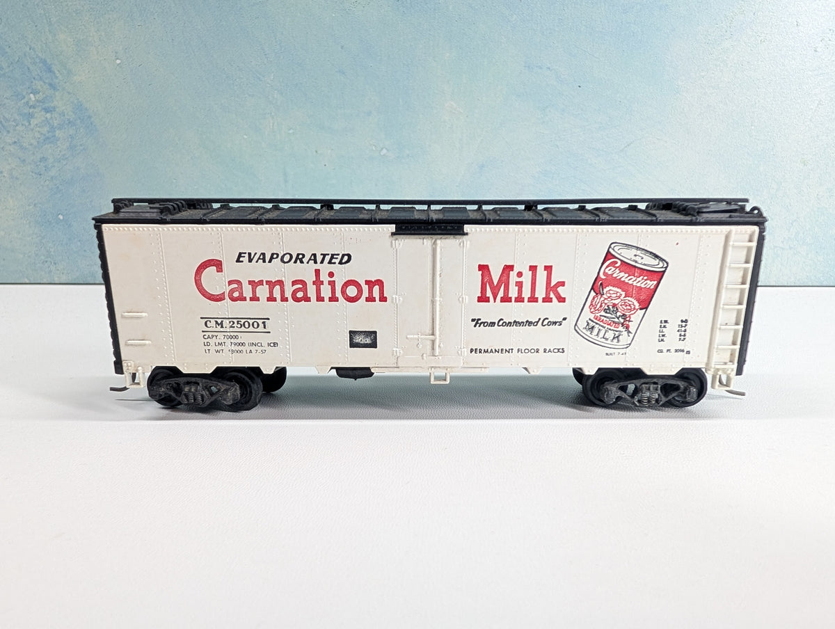 USED Athearn HO Scale 40' Reefer Carnation Milk CM #25001