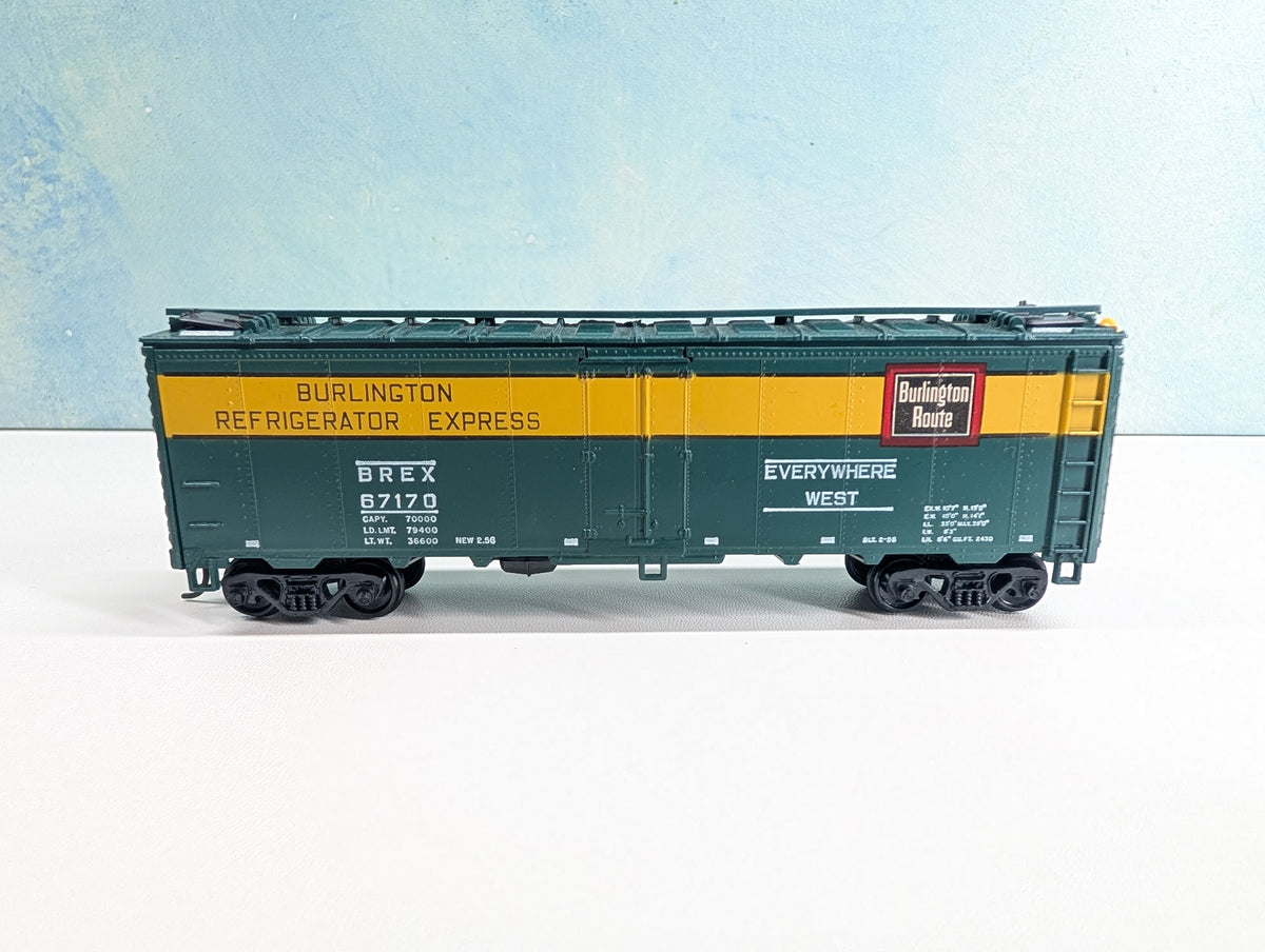 USED Athearn HO Scale 40' Reefer Burlington BREX #67170