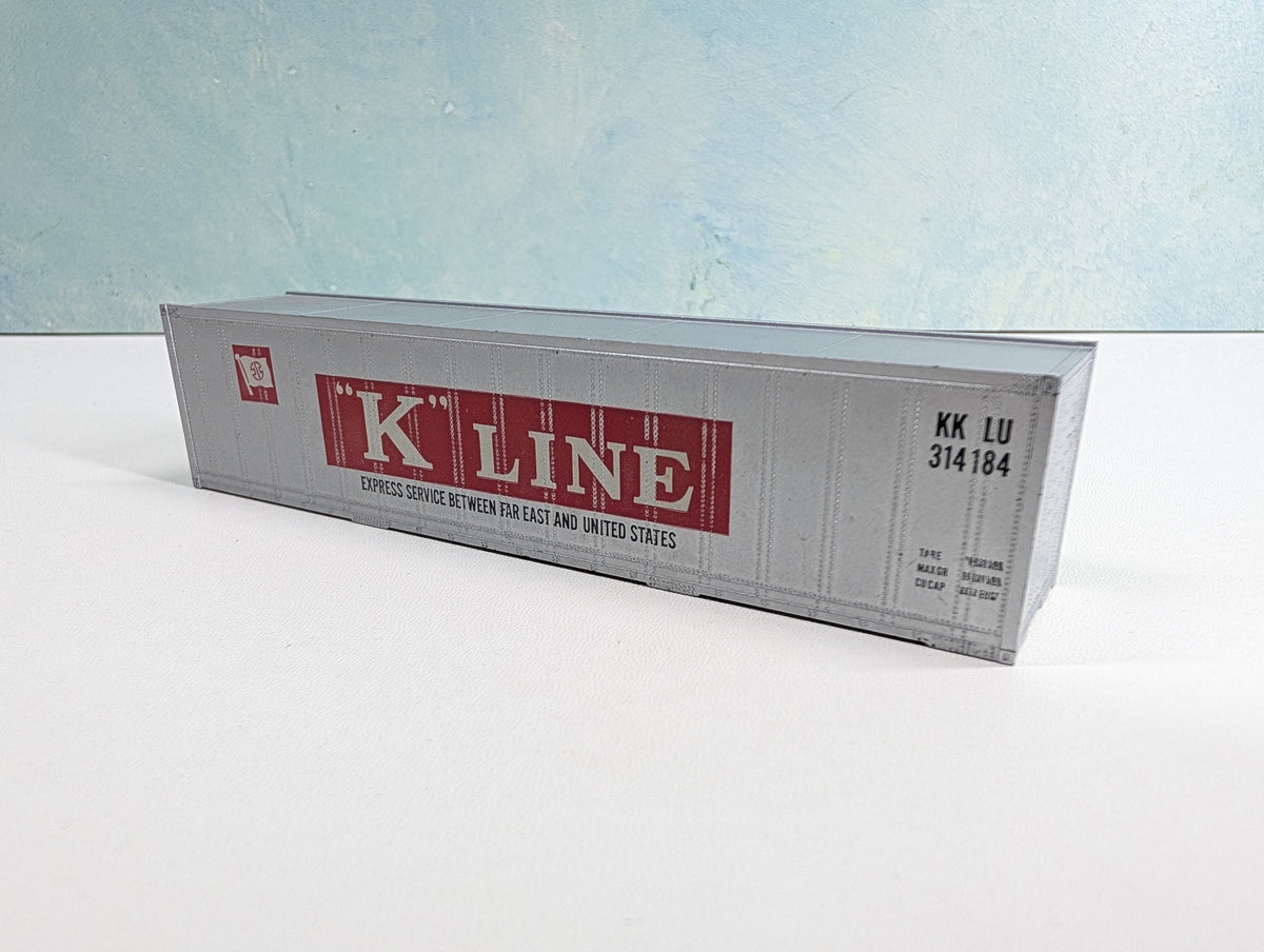 USED HO Scale 40' Ribbed Side Container K Line KKLU #314184