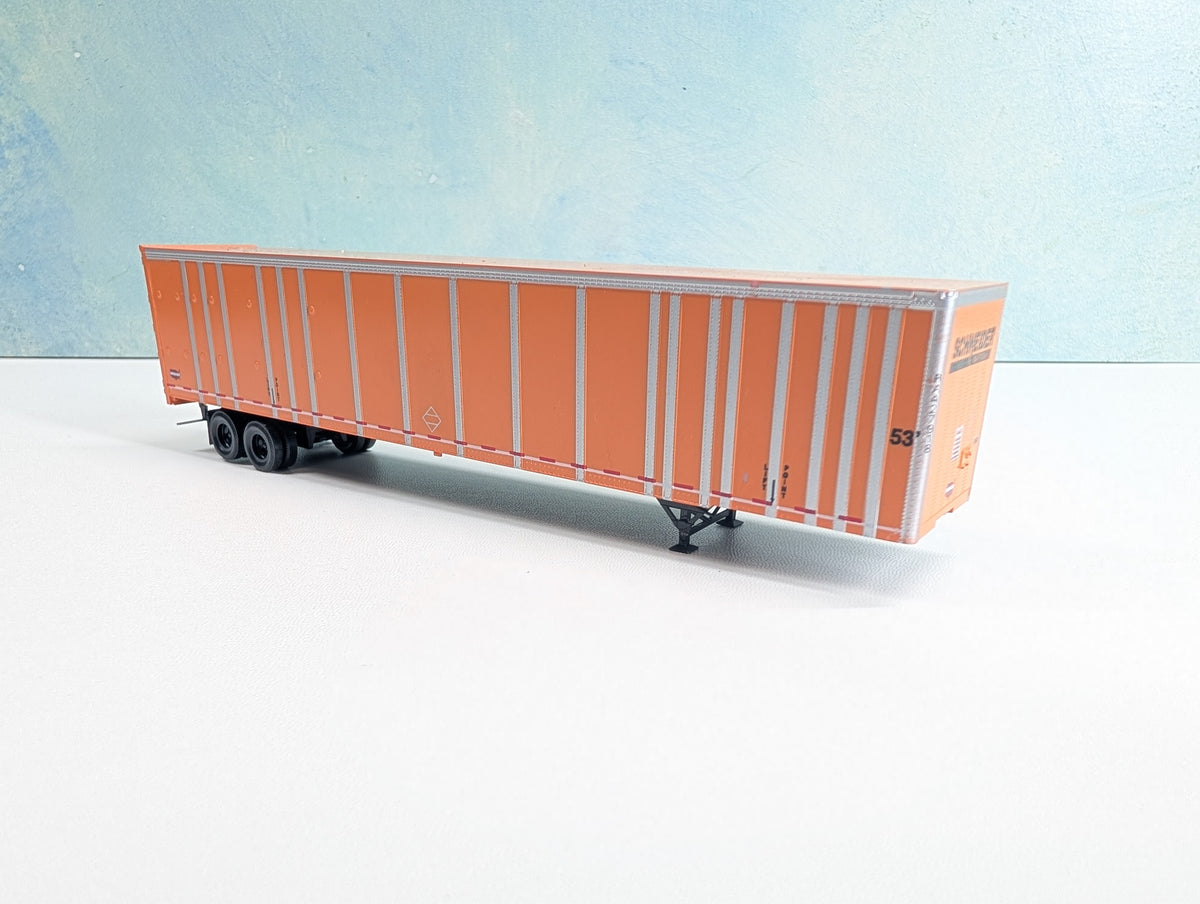 USED Bowser HO Scale 53' Roadrailer Platewall Trailer Schneider #427918