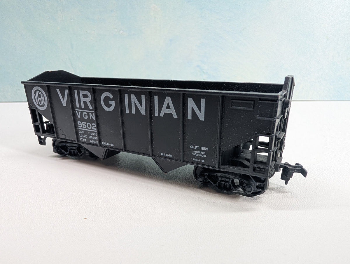 USED Athearn HO Scale 2 Bay Hopper Virginian VGN #9502